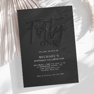 Stilvolle Black Script 40. Erwachsene Geburtstag Einladung