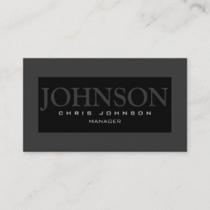 Stilvolle Black Striped Gray Manager Business Card Visitenkarte