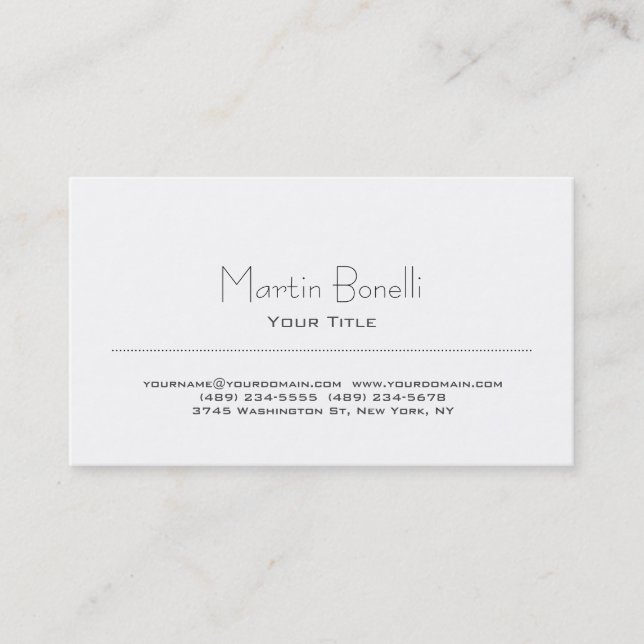 Stilvolle Black & White Trendy Business Card Visitenkarte (Vorderseite)