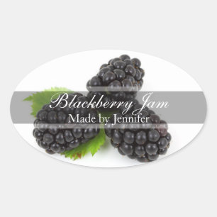 Stilvolle BlackBerry Canning Label-Aufkleber Ovaler Aufkleber