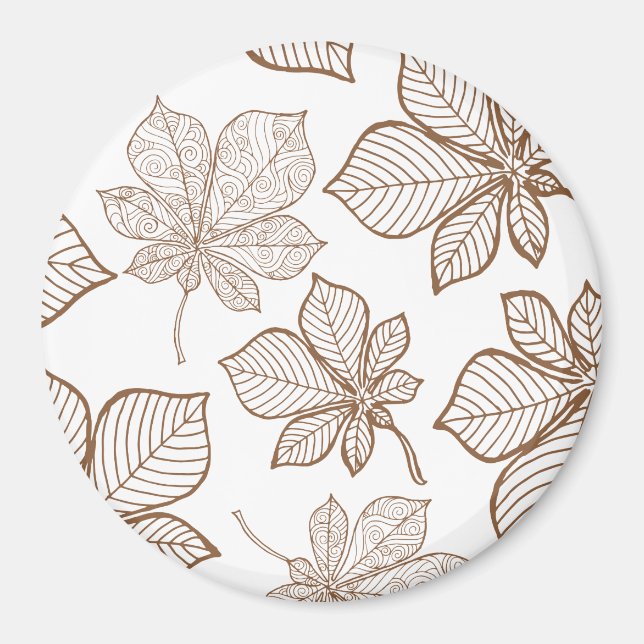 Stilvolle Blätter 4 Magnet (Vorne)