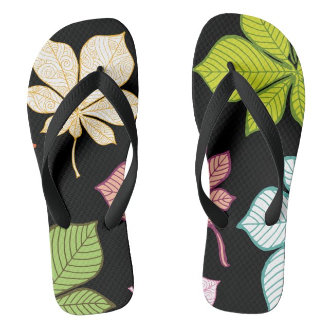 Stilvolle Blätter 9 Flip Flops (Fußbett)