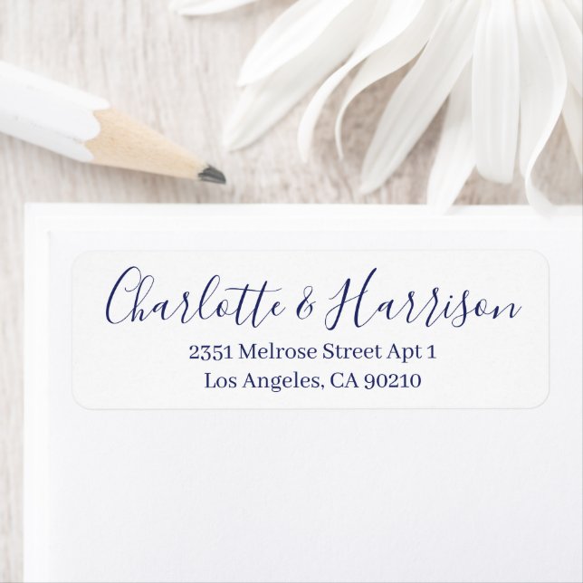 Stilvolle blaue Schrift Moderne elegante Hochzeit (Insitu)