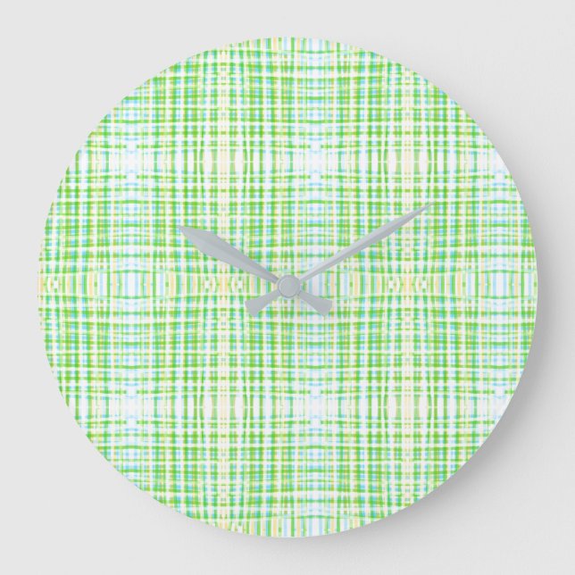 Stilvolle, blaue und grüne Karierte Uhr (Vorderseite)