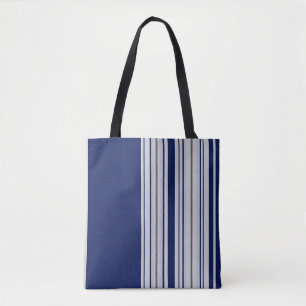 Stilvolle blaue und weiße Tote-Tasche mit schwarze