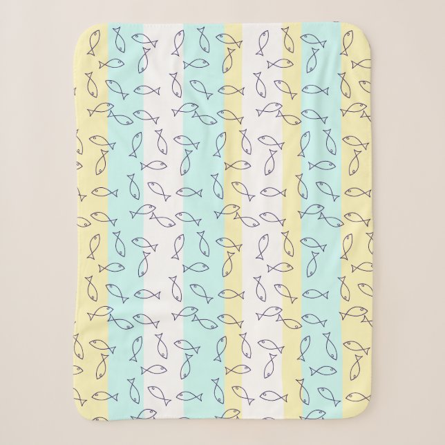 Stilvolle Blauer Fisch-Muster Sea Theme Throw Blan Sherpadecke (Vorderseite)