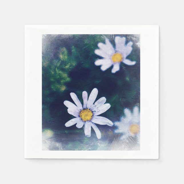 Stilvolle Blautönen Papier Napkin Serviette (Vorderseite)