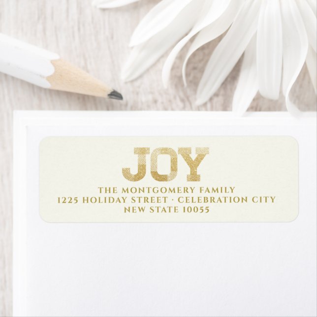 Stilvolle Block Schriftart Gold Glitzer Joy Modern (Insitu)