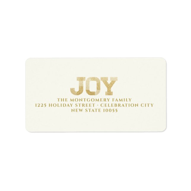 Stilvolle Block Schriftart Gold Glitzer Joy Modern (Vorne)