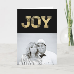 Stilvolle Block Schriftart Gold Glitzer Joy Modern Feiertagskarte