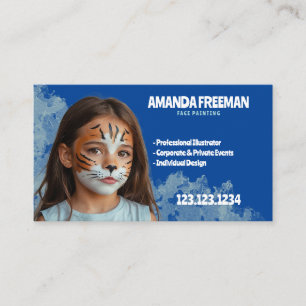Stilvolle Blue Artist Face Painting Visitenkarte