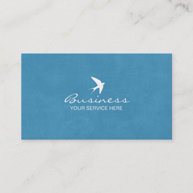 Stilvolle Blue Flying Swallow Business Cards Visitenkarte (Vorderseite)