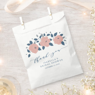 Stilvolle Blue Garden Blume Personalisiert Danke Geschenktütchen