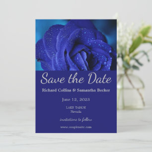 Stilvolle Blue Rose Wedding Save the Date
