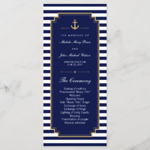 Stilvolle Blue Wedding Program Rack Cards Programm