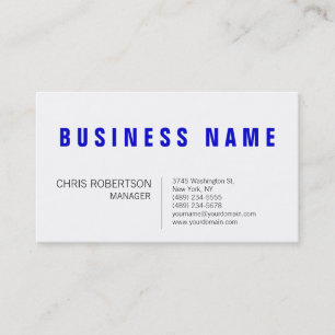 Stilvolle Blue White Manager Business Card Visitenkarte