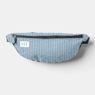Stilvolle Blue Zickzack Monogram Initials Bauchtasche