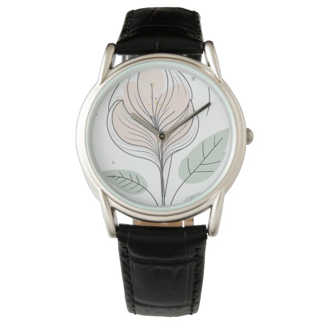 stilvolle Blume delikat und elegant Armbanduhr (Vorderseite)