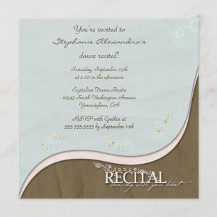 Stilvolle Blume Mädchen Tanz Einladung