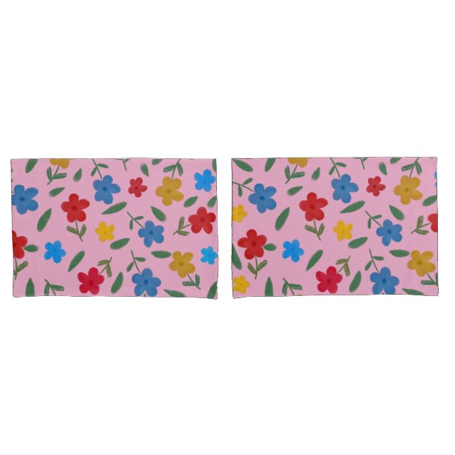 STILVOLLE BLUME PATTER KISSENBEZUG (Vorderseite-Set)