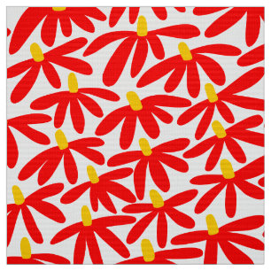 Stilvolle Blume - rot, orange und weiß Stoff