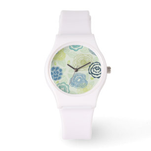 Stilvolle Blumenmuster mit niedlichen Blume Armbanduhr