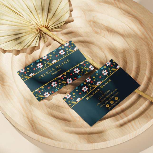 Stilvolle Blumenpracht | Moderner Chic Visitenkarte (Von Creator hochgeladen)