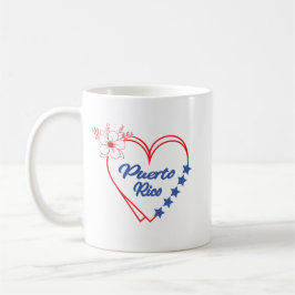 Stilvolle Blumenpuerto Rico Herzerkrankung Kaffeetasse