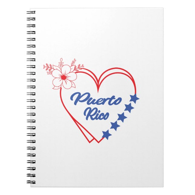 Stilvolle Blumenpuerto Rico Herzerkrankung Notizblock (Vorderseite)