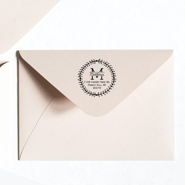 Stilvolle Blumenschrift Custom Monogram Gummistempel (Von Creator hochgeladen)