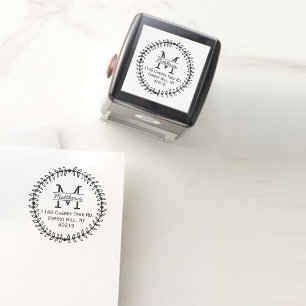 Stilvolle Blumenschrift Custom Monogram Permastempel
