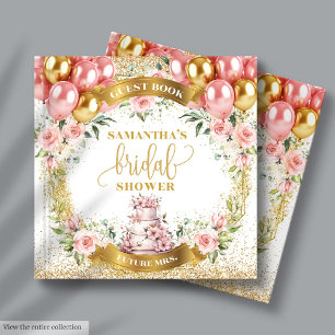 Stilvolle Blush Blume Brautparty Gästebuch