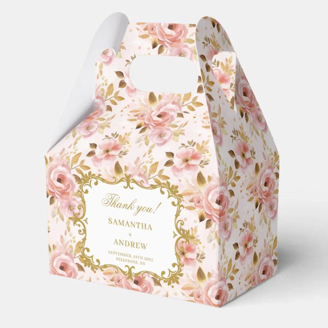 Stilvolle Blush Gold Wedding Vielen Dank Box für G Geschenkschachtel (Stylish Blush Gold Wedding Thank You Box for Guest)
