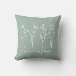 Stilvolle Boho Blume Inspiration Zitat Seite Grün Kissen
