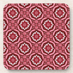 Stilvolle Boho-Blumenmuster-Untersetzer - Set aus Getränkeuntersetzer