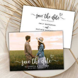 Stilvolle Boho Heart Script 1 Foto Hochzeit Save The Date