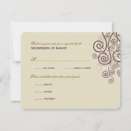 Stilvolle Boho Lila Spirals Wedding RSVP Card
