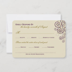 Stilvolle Boho Lila Spirals Wedding RSVP Card