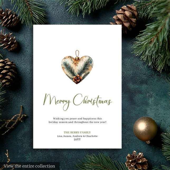 Stilvolle Boho-Rustikale Botanische Weihnachtskart Feiertagskarte (Stylish Bohemian Rustic Botanical Holiday Card)