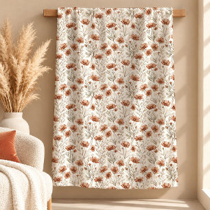 Stilvolle Boho-Terrakotta-Kupfer-Blumen-Decke Sherpadecke