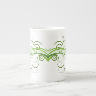 Stilvolle Bone-China-Tasse mit kühner grafischer K Prozellantasse