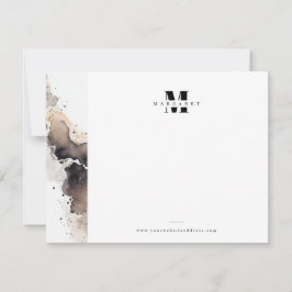 Stilvolle Border Bold Letter Einfache Monogram-Bez Mitteilungskarte