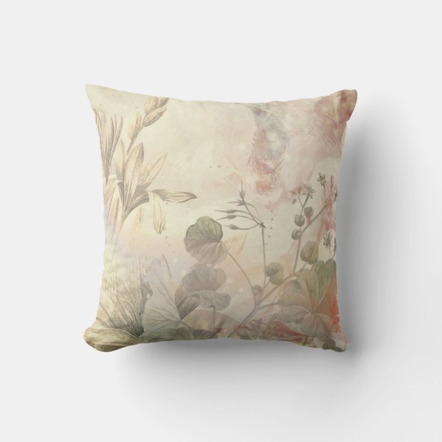 Stilvolle botanische Kernflora | Elfenbein Kissen (Vorderseite)