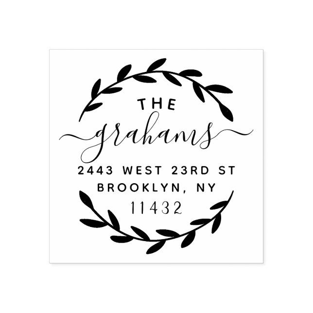 Stilvolle Botanische Rücksendeadresse für das Dreh Gummistempel (Prägung)