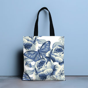 Stilvolle botanische Vintag Blue Peony-Blume