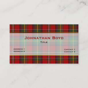Stilvolle Boyd Red Kariert Custom Business Card Visitenkarte