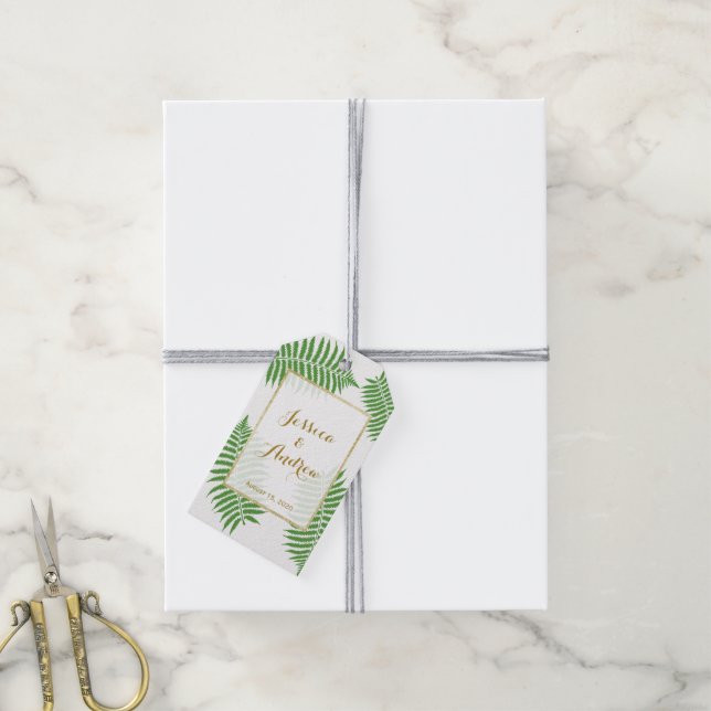 Stilvolle Bracken Hochzeit Geschenkanhänger (Mit Garn)