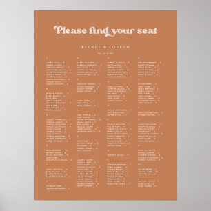 Stilvolle braune alphabetische Sitzordnung Zucker Poster