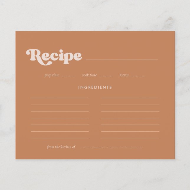 Stilvolle braune Brautparty-Rezeptur (Vorderseite)