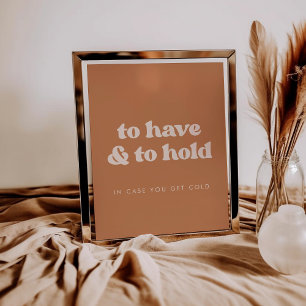 Stilvolle braune To-Have-and-To-Hold-Hochzeitsdeck Poster